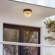 Taklampe Nook med klar skjerm, svart/gull