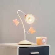 Bordlampe Butterfly med utsmykning i rosé