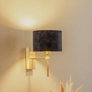 Vegglampe Adin, svart/messing, 1 lyskilde