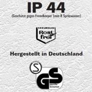 Utendørs vegglampe firkantet, stål, 35 cm høy, E27, IP44