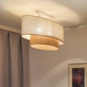 Euluna taklampe Boho Cotton, beige, raffia natur, 80 cm