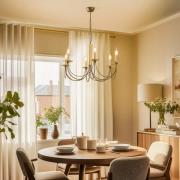 Lysekrone Dofa, messing antikk/svart 6 lyskilder