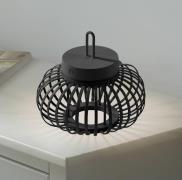 JUST LIGHT. Akuba LED-bordlampe svart 22 cm bambus