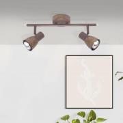 Lava downlight, lengde 37 cm, antikk kobber, 2 lyskilder, metall