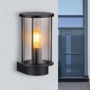 Utendørs vegglampe Gracey, svart, høyde 25,2 cm, stål
