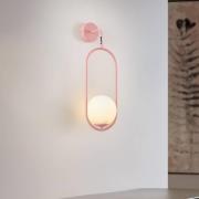 Samba vegglampe, enkeltlys, rosa/hvit