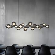 LED-hengelampe PURE E-Popup, platina, glass, CCT, 18-flg.