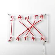 LED-dekovegglampe Santa-Satan, rød