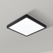 LED-taklampe Fueva 5, IP20 svart 21x21cm