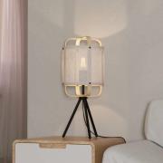 Bordlampe Surfleet med bambus-/lin-skjerm