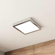 LED-taklampe Fueva 5 IP44 3000K krom 21x21cm