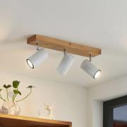 Lindby Maniva downlight, 44 cm, 3 lyskilder, hvit, GU10