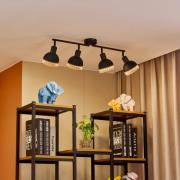 Lindby Lonnaris spotlight, rotting, svart, 4 lyskilder.