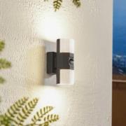 Lindby LED utendørs vegglampe Alaric, aluminium, mørkegrå, sensor