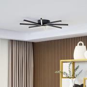 Lucande LED-taklampe Tjado, Ø 70 cm, svart, metall