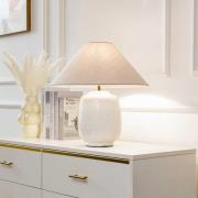 Lucande bordlampe Thalorin, høyde 47 cm, hvit, keramikk
