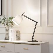 Lucande bordlampe Caelia, svart, tekstil, justerbar