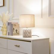 Lucande bordlampe Thalorin, 36,5 cm, svart/hvit, keramikk