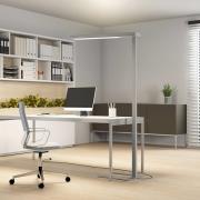 Arcchio LED-gulvlampe til kontor Susi, sett med 2, sølv, sensor, CCT