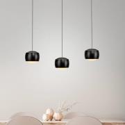 JUST LIGHT. Ballini LED hengelampe, svart, 3 lyskilder, Switchmo