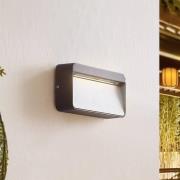 Lucande utendørs LED-vegglampe Tiburia, svart, aluminium