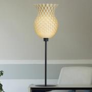 Flechtwerk bordlampe, traktform, kremhvit