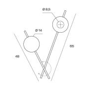 Vegglampe Mikado, cipria/transparent, 2 lyskilder, glass