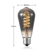 Lucande LED-pære E27 ST64 4W 1 800K dimbar titan