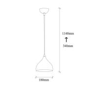 Tattoo 2394 hengelampe, Ø18cm, gull antikk