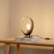 Euluna bordlampe Petla, svart/gull, metall, Ø 19 cm