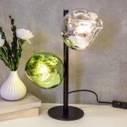 Canopus bordlampe grønn/sølv Høyde 40 cm 2 lyskilder glass E14