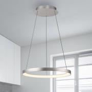 Paul Neuhaus LED-hengelampe Hoop, aluminiumsfarget, Ø 57 cm, dimbar