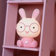 Bordlampe for barn Dodo bunny, rosa/hvit, dimbar, ABS