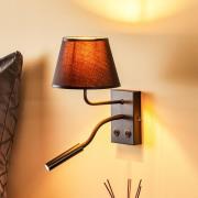 Vegglampe Soho, konisk, leselampe svart/gull