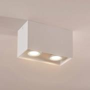 Carson utenpåliggende downlight i hvitt, med to lamper