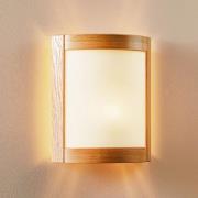 Vegglampe Zanna i tre, høyde 34 cm, lys eik