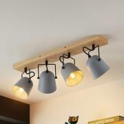 Lindby Adalin taklampe, 4 lyskilder, grå