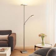 Lindby LED-gulvlampe Sumani, kantet, nikkel, høyde 180 cm