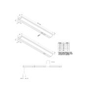 ModuLite F LED-benkbelysning, svart, 45 cm, 3000 K, aluminium