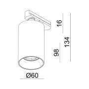 3-fase skinne Can, hvit, aluminium, GU10, svingbar montering