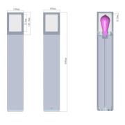 Facado II veilampe, høyde 65 cm, kantet, mørkegrå/opal