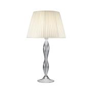 Kolarz Pisani bordlampe, krom/hvit, høyde 72 cm, glass/stoff