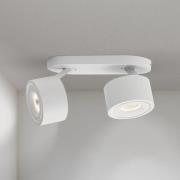 Specter downlight, hvit, lengde 19,4 cm, aluminium, 2 lyskilder.