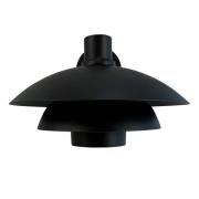 Dyberg Larsen Morph utendørs vegglampe, Ø 30 cm, svart, metall