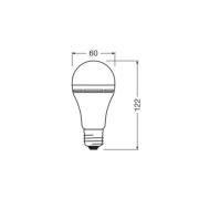 OSRAM tradisjonell LED-pære E27 8W matt 4000K oppladbart batteri nødly...