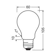 OSRAM LED-pære E27 3,8W matt 2 700K 806lm 2stk