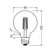 OSRAM LED-filamentpære Globe G95 E27 5W Filament 2,700K