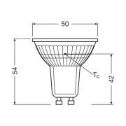 OSRAM LED-reflektorpære PAR16 reflektor GU10 4,7W 100° 2,700K