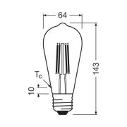 OSRAM LED-filamentpære E27 2,2W Filament 4,000K