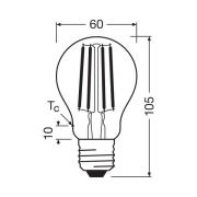 OSRAM LED glødepære E27 5W filament 2,700K 1055lm 2-pk